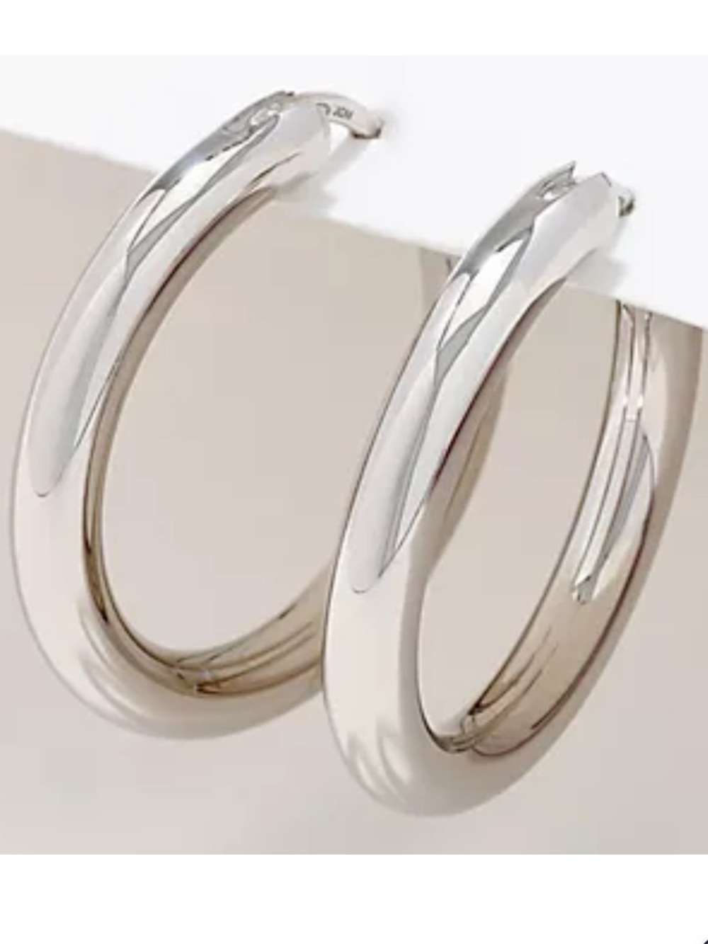 Silver Style Comfort Closure 1" Hoop Earrings ~ Sterling Silver